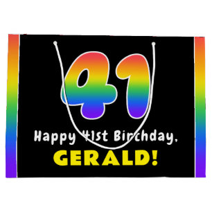 41e verjaardag: kleurrijke regenboog # 41, Naam va Groot Cadeauzakje
