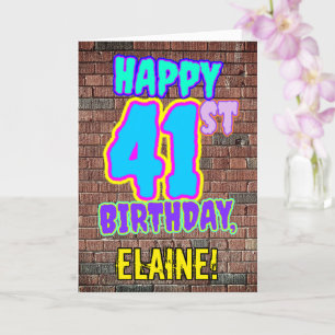 41e verjaardag - Leuke, stedelijke graffiti-geïnsp Kaart