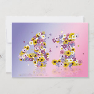 41e verjaardag, met bloembollen letters kaart