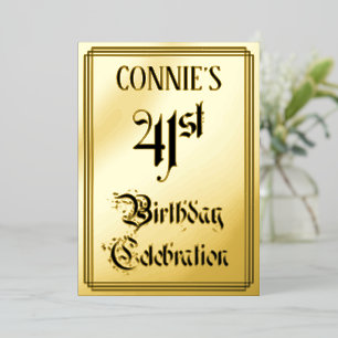 41e verjaardag Partij — Legant Manuscript + de Naa Folie Uitnodiging