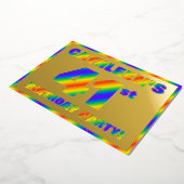 41e verjaardag van de partij Fun, regenboogspectru Folie Uitnodiging (Gedraaid)