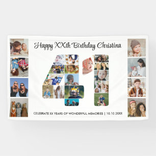 41e verjaardagsfeest Nummer 41 Fotocollage Spandoek