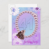 41e verjaardagsfeestje Vlinder en Daisy Uitnodiging Briefkaart (Voorkant / Achterkant)