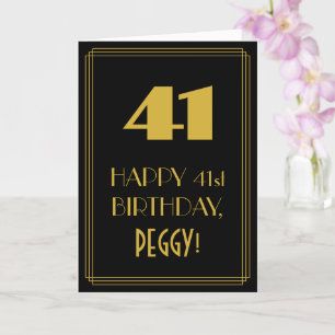 41ste verjaardag - Art Deco Geïnspireerde look "41 Kaart