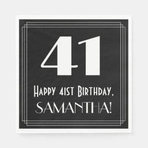41ste verjaardag ~ Art Deco Geïnspireerde look "41 Servet