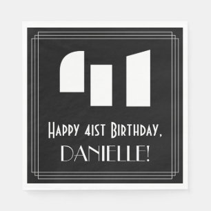 41ste verjaardag: Art Deco Geïnspireerde look "41" Servet