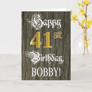 41ste verjaardag: Faux Gold Kijk + Faux-houten pat Kaart