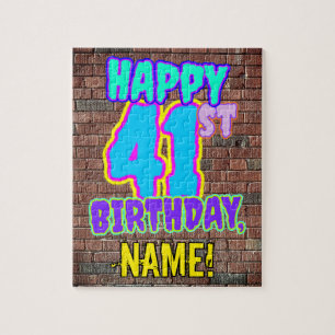 41ste verjaardag ~ Fun, geïnspireerde Urban Graffi Legpuzzel
