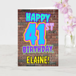 41ste verjaardag - Fun, Urban Graffiti geïnspireer Kaart