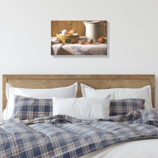 4211 Eieren en pitcher stilstaand Canvas Afdruk (Insitu (Slaapkamer))