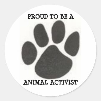 4233078725, TROTS OM EEN , DIERENACTIVIST TE ZIJN RONDE STICKER