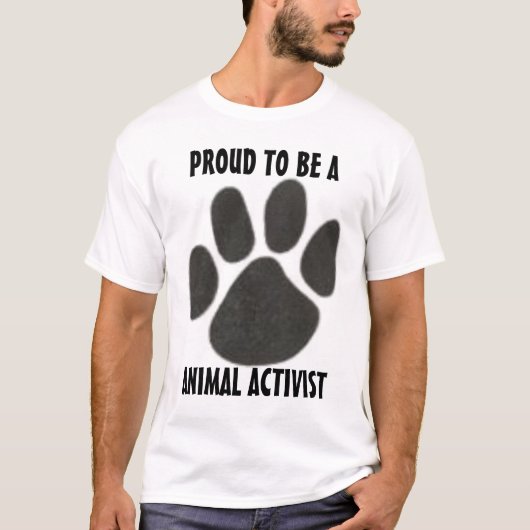 4233078725, WAARSCHIJNLIJK EEN DIERLIJKE ACTIVIST T-SHIRT (Voorkant)