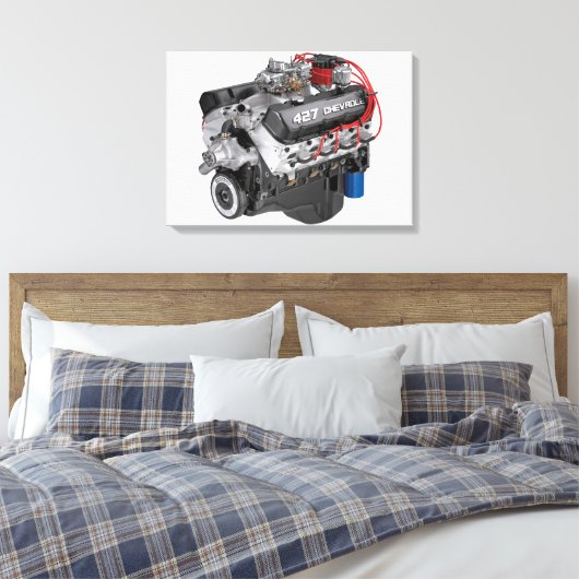 427 Chevy Big Block Engine Canvas Afdruk (Insitu (Slaapkamer))