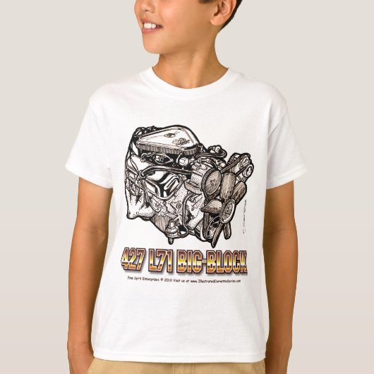 427 L71 Big Block Corvette Engine T-shirt (Voorkant)