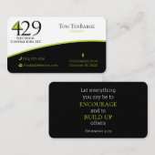 429 vers la Bible Carte de visite (Devant / Derrière)