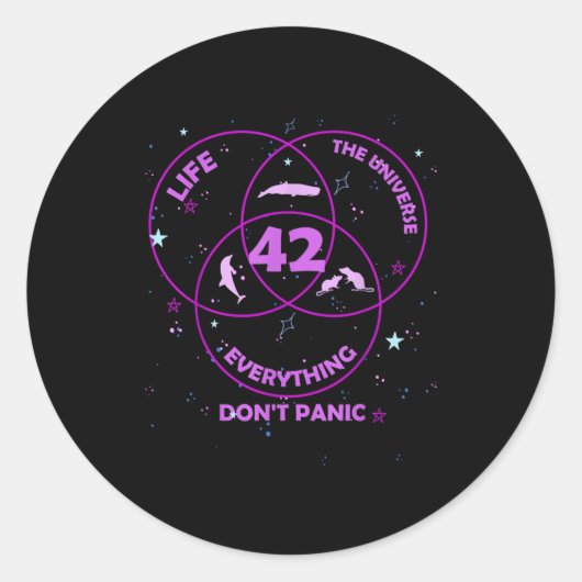42 Answer To Life Universe Everything  Ronde Sticker (Voorkant)