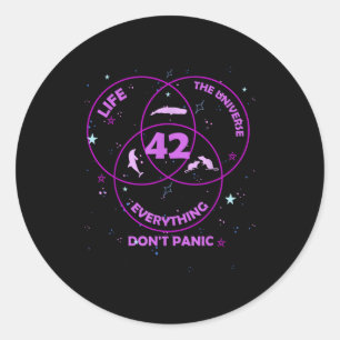 42 Antwoord Op Leven Universum Alles Ronde Sticker