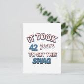 42 jaar design briefkaart (Staand voorkant)