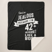42 jaar oud - 42 jaar na geboorte Funny Gift Sherpa Deken (Voorkant)