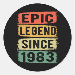 42 jaar oud Bday 1983 Epic Legend 42e verjaardag Ronde Sticker