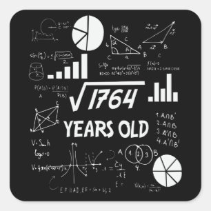 42 jaar oude Bday Wiskunde Teacher 42e verjaardags Vierkante Sticker