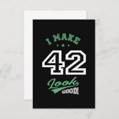 42 jaar oude bruistocht RSVP kaartje (Voorkant / Achterkant)