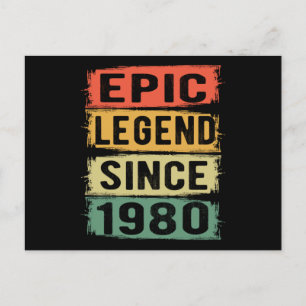 42 jaar oude dag 1980 epic Legend 42e verjaardag Briefkaart