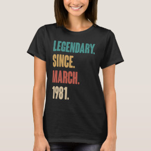 42 jaar oude Vintage 1981 Birthday 42e deco T-shirt