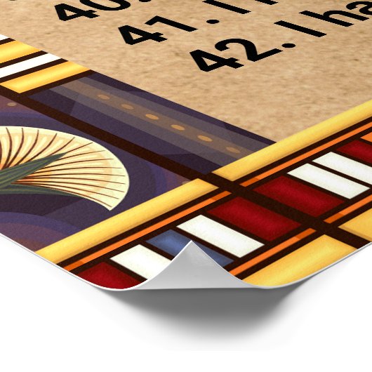 42 Lois De Ma'at - Affiche De Confessions Négative (Coin)