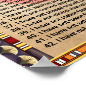 42 Lois De Ma'at - Affiche De Confessions Négative (Coin)