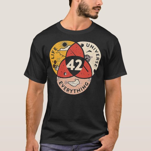 42 The Answer To Life The Universe And Everything  T-shirt (Voorkant)