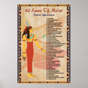 42 Wetten Van Ma'at - Positieve Affirmaties Poster