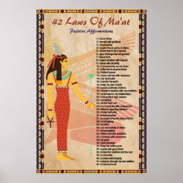 42 wetten van Ma'at - Positive Affirmations Poster
