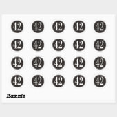 #42 Zwarte cirkel Ronde Sticker (Vel)