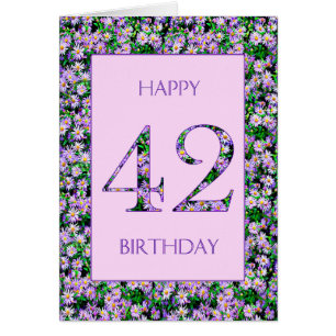 42e anniversaire de marguerites violettes