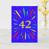 42e 'Birthday Explosion'-Kaart Kaart (Gele Bloem)