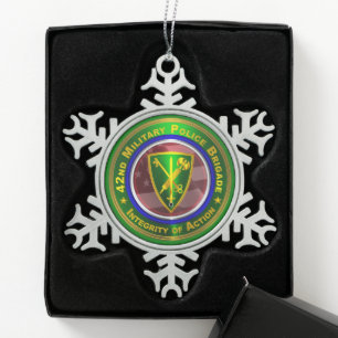 42e brigade van de militaire politie tin sneeuwvlok ornament