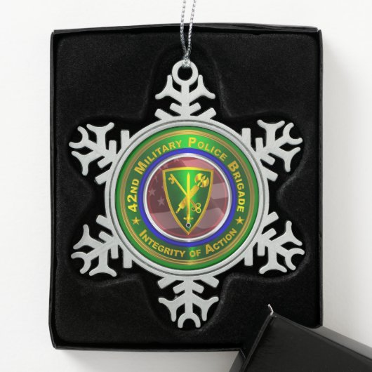42e brigade van de militaire politie tin sneeuwvlok ornament (Kistje)
