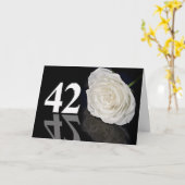 42e carte d'anniversaire avec une rose blanche cla (Fleur jaune)