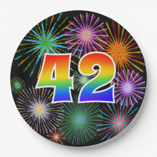 42e Evenement - Leuk, Kleurrijk, Vet, Regenboog 42 Papieren Bordje