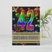 42e fête d'anniversaire Invitation avec bulles (Debout devant)