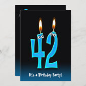 42e Invitation de fête d'anniversaire (Devant / Derrière)