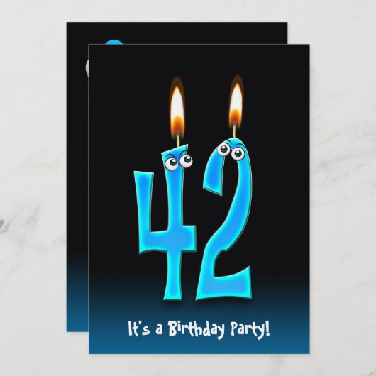 42e Invitation de fête d'anniversaire (Devant / Derrière)