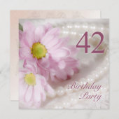 42e invitation de fête d'anniversaire avec marguer (Devant / Derrière)