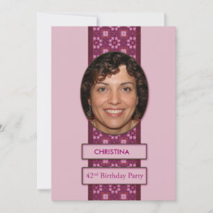 42e Invitation de fête d'anniversaire Photo et nom