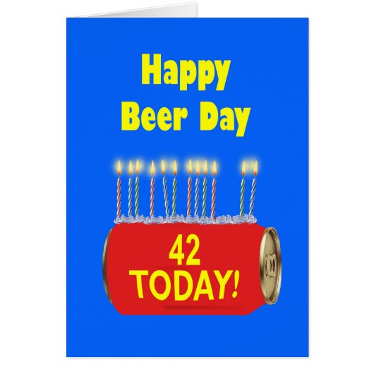 42e Jour de la bière heureux Anniversaire (Devant)