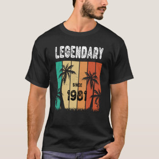 42e verjaardag 1981 voor mannen en vrouwen t-shirt