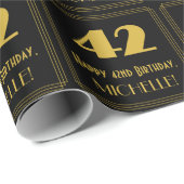 42e verjaardag - Art Deco Geïnspireerde look "42"  Cadeaupapier (Rol Hoek)