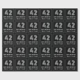 42e verjaardag: Art Deco geïnspireerde look "42" w Cadeaupapier