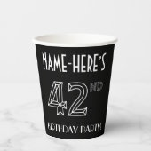 42e verjaardag: Art Deco Style + aangepaste naam Papieren Bekers (Voorkant)
